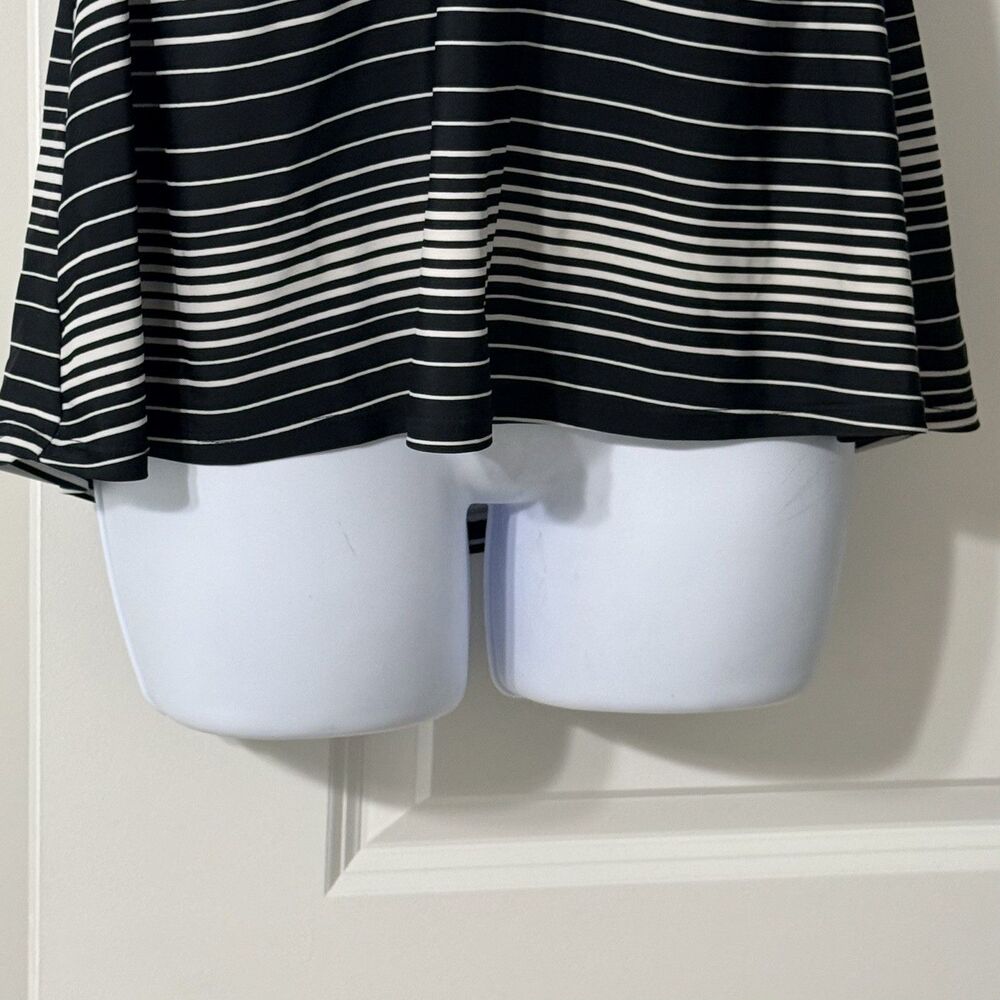 Addition Elle Black & White Striped Tankini Top | Floral Design | XL - Picture 3 of 8